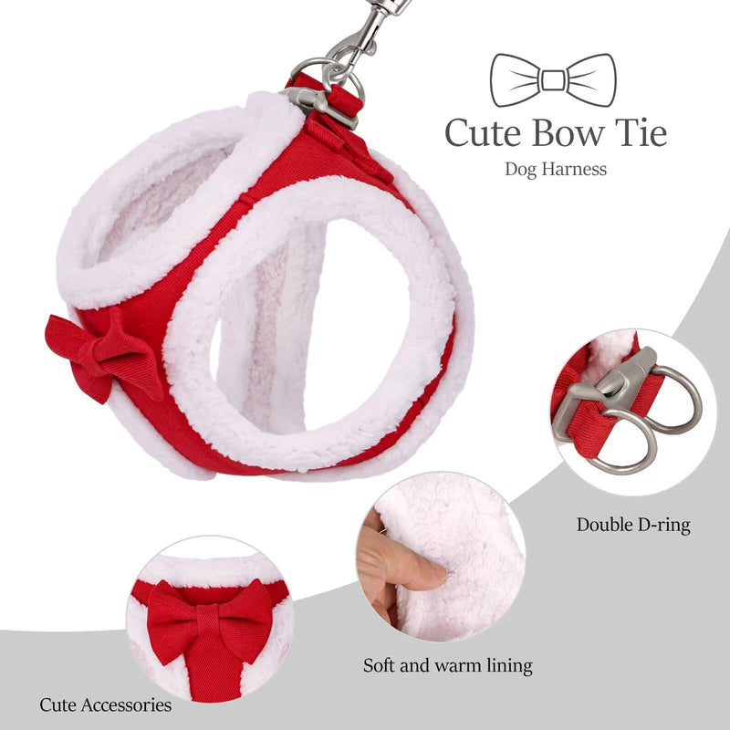 Didog Small Dog Harness and Leash Set, No Pull Adjustable Soft Padded Dog Harness Vest for XS Small and Medium Sized Dogs (Red, XS) XS: Chest 14-15" Red - PawsPlanet Australia