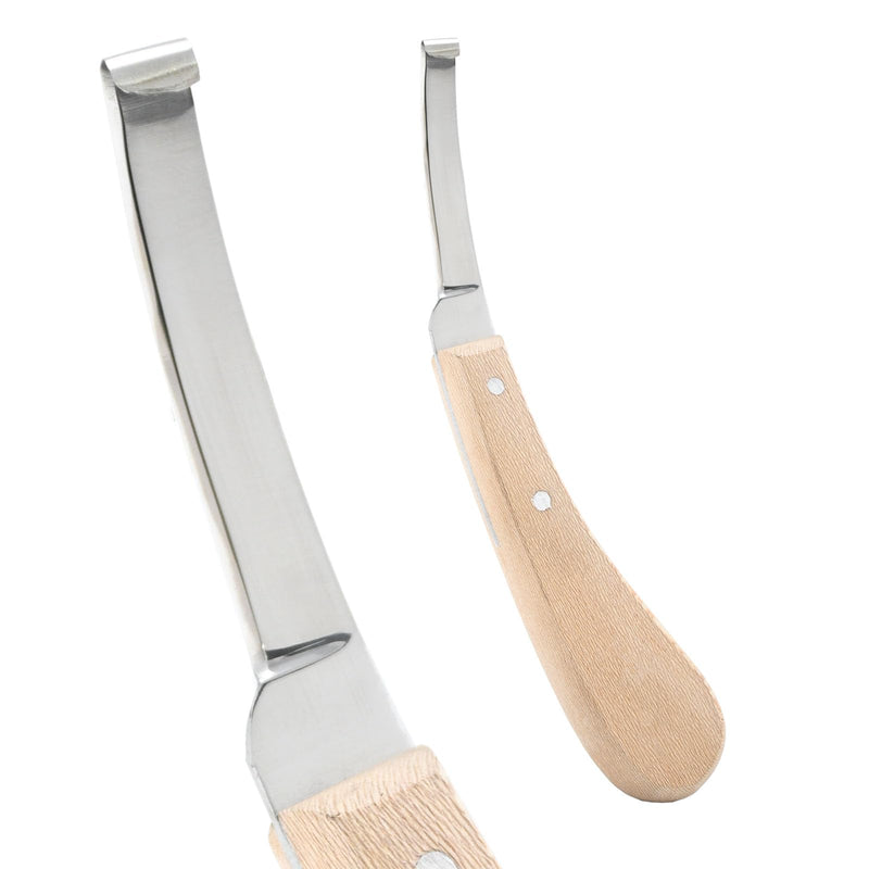 Premium Narrow Blade Farrier Hoof Knife – Professional Hoof Trimming Tool with Wooden Handle & Stainless Steel Blade (White Handle) White Handle - PawsPlanet Australia