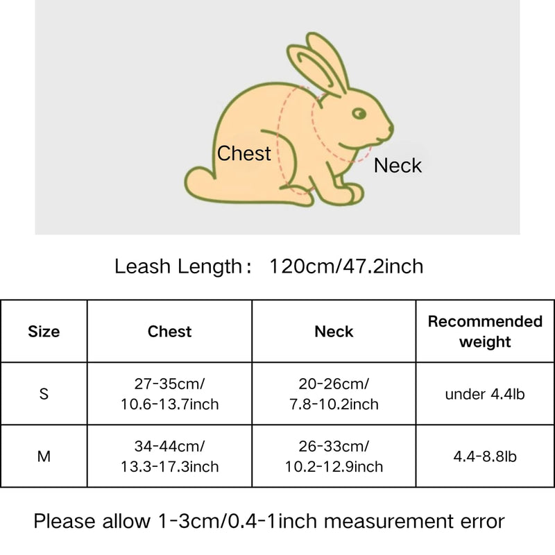 Rabbit Harness and Leash Set Adjustable Bunny Harness Leash Ferret Harness Guinea Pig Harness Ferret Leash for Small Pets Walking Outdoor (Small,Pink) Pink - PawsPlanet Australia