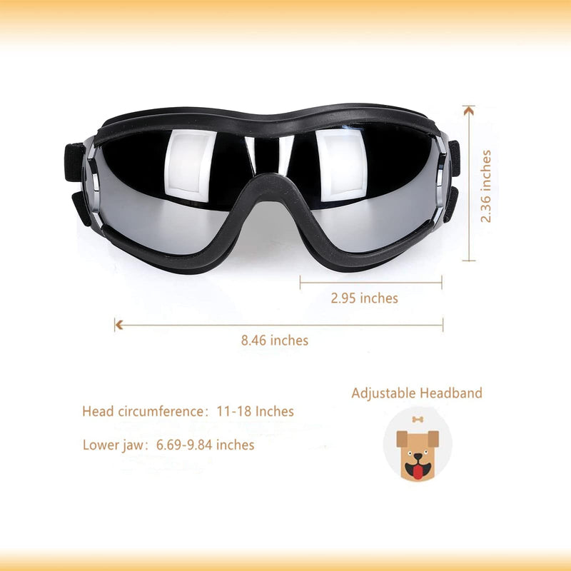 NVTED Dog Sunglasses Dog Goggles, UV Protection Wind Dust Fog Protection Pet Glasses Eye Wear Protect with Adjustable Strap for Medium or Large Dogs (Pack of 2) Pack of 2 - PawsPlanet Australia