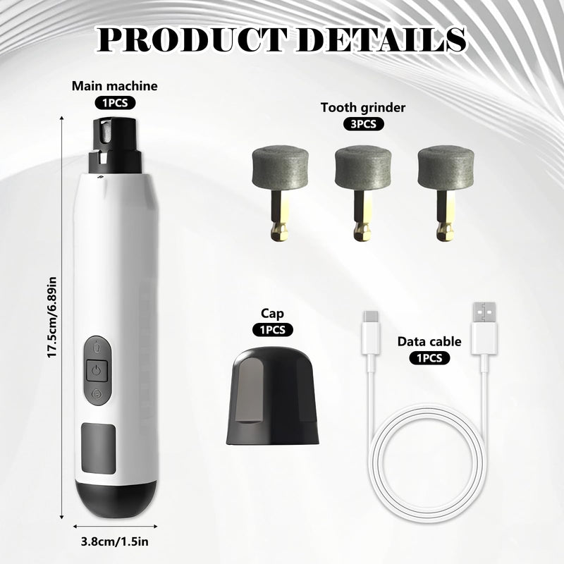 5 Speed Dog Nail Grinders, USB Charging Low Noise Pet Nail Grinder for Dogs Claw with Led Light Replaceable Grinding Head - PawsPlanet Australia