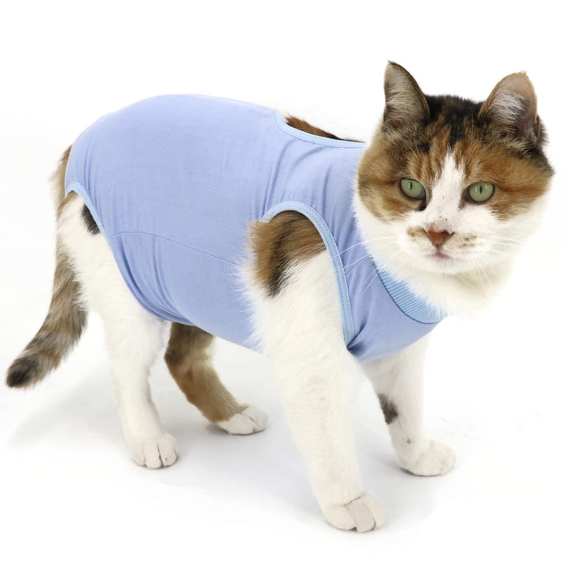 Cat Recovery Suit, Cat Surgical Recovery Suit for Abdominal Wound or Skin Disease, Cat Onesie for Cats after Surgery, Cat Spay Recovery Suit, E-Collar Alternative Pajama Suit for Dogs and Cats Medium Blue - PawsPlanet Australia