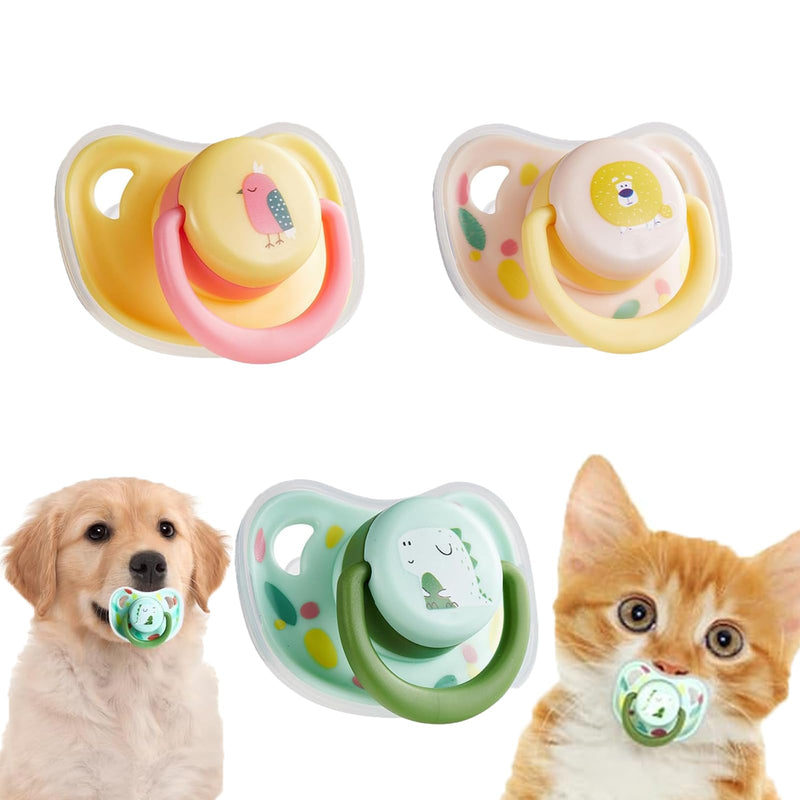 3PCS Pet Dog Silicone Pacifier, 2024 New Puppy Pacifier for Small Dogs and Cat, Puppy Kitten Calming Pacifier, Pet Calming Pacifier (Small-0.59 Inch)