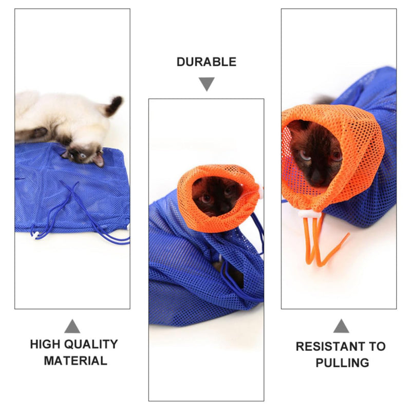 LALAFINA Breathable Medication Administration Cat Wash Shower Bag made of Polyester as a Cat Restraint Bag with Adjustable Tightness and Drawstring for Bathing