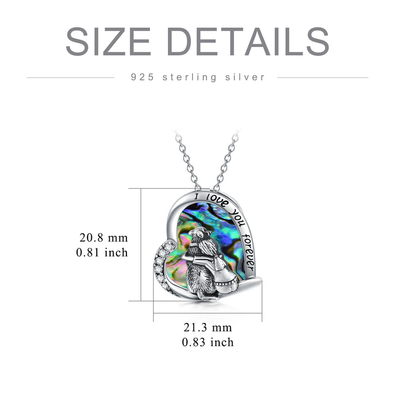 Mothers Day Gifts 925 Sterling Silver Dog Necklace Dog Pendant Necklace for Girls Dog Memorial Jewelry Gifts for Women Dog Lovers Abalone Dog Necklace - PawsPlanet Australia
