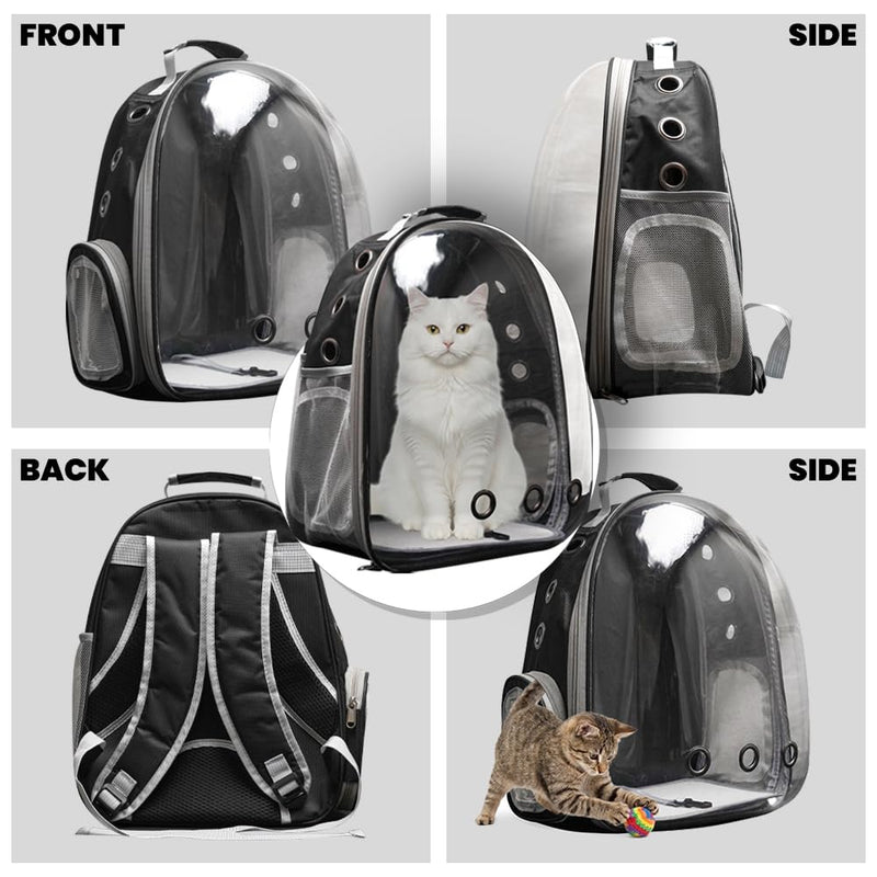 Cat Carrier Backpack, Airline Approved Bubble Pet Carrier Backpack for Small Medium Dogs Cats, Transparent Space Cat Backpack for Hiking Camping Travel Outdoor Use - PawsPlanet Australia