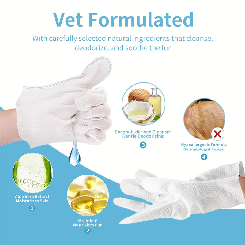 Pet Wipes for Dogs & Cats - Coconut Oil Grooming Wipes for Paws Face & Body, Deodorizing Hydrating Odor Control Waterless Bath Alternative (3 Pack) 3 PACK - PawsPlanet Australia