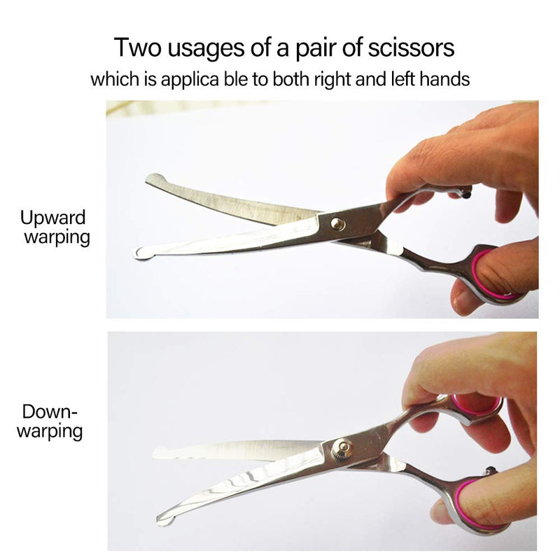 Dog Grooming Scissors kit with Safety Round End, Pet Grooming Trimmer Set with Blunt Tip-Thinning, Straight, Curved Shears tool with Comb, Nail Cliper and Nail File for Long Short Fur of Cat and Puppy - PawsPlanet Australia