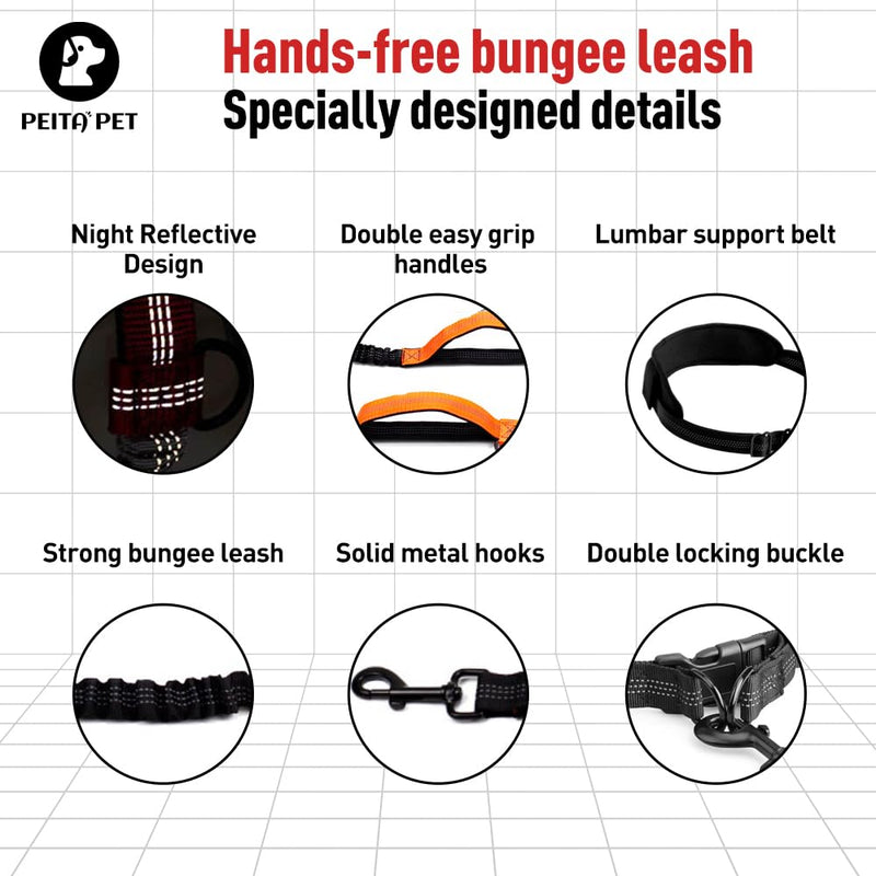 Hands Free Dog Leash Waist Leash for Dog Walking Bungee Leash Dog Running Belt for Small & Medium Dogs, 10-50 lbs Fanny Pack for Walker Hiking Jogging… orange - PawsPlanet Australia