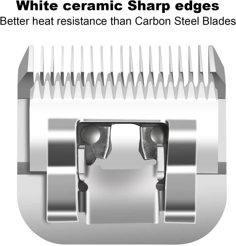 Detachable Pet Dog Clipper Blades,Compatible with Andis Size 4FC Cut Length 3/8"(9.5mm),Most Oster A5,Wahl KM Series Clippers,Made of Ceramic Blade & Stainless Steel Blade 4FC 9.5mm - PawsPlanet Australia