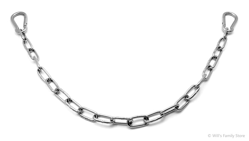 Will's Family Store 2 feet Stainless Steel Gate Chain with Carabiners Max 660 Pounds for Horse Stable and Barn Stall 660lbs 1 pack - PawsPlanet Australia