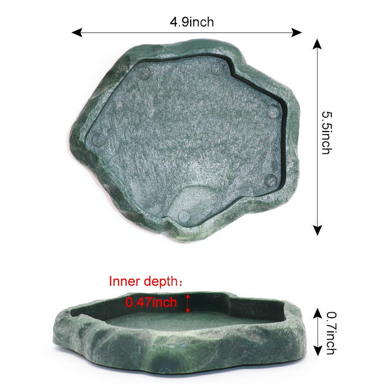 SLSON Reptile Feeder Terraium Bowl Plastic Shallow Reptile Feeder for Food and Water Feeding Dish for Lizard Gecko Bearded Dragon - PawsPlanet Australia