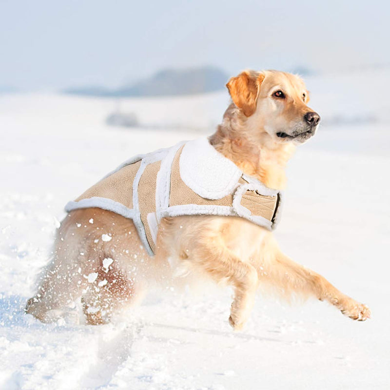 Namsan Medium-Large Dog Coat for Winter, Fleece Dog Jackets with Leash Hole Large Breeds, Warm Doggie Coats for Medium Dogs, Dogs Vest with Adjustable Magic Tape, Easy to Wear, L L(Chest 26.5"-31")