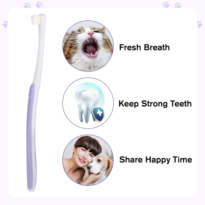 Small Dog Cat Toothbrush Pets Toothbrush Soft Bristle Cat Dental Brush Micro Head Puppy Tooth Brush Deep Clean Kit Portable Cats Dental Care for Puppy Kitten Daily Brushing - PawsPlanet Australia