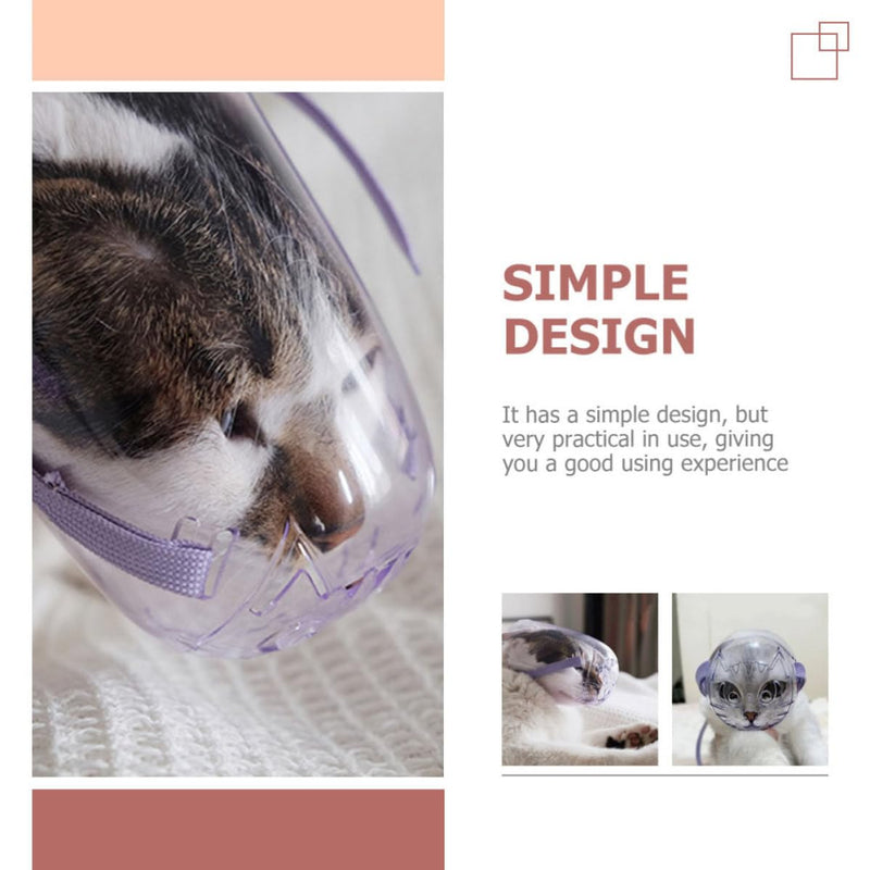 Reusable compact pet muzzle for kittens made of polypropylene. Easy to put on. Protects against bites during feeding and bathing.