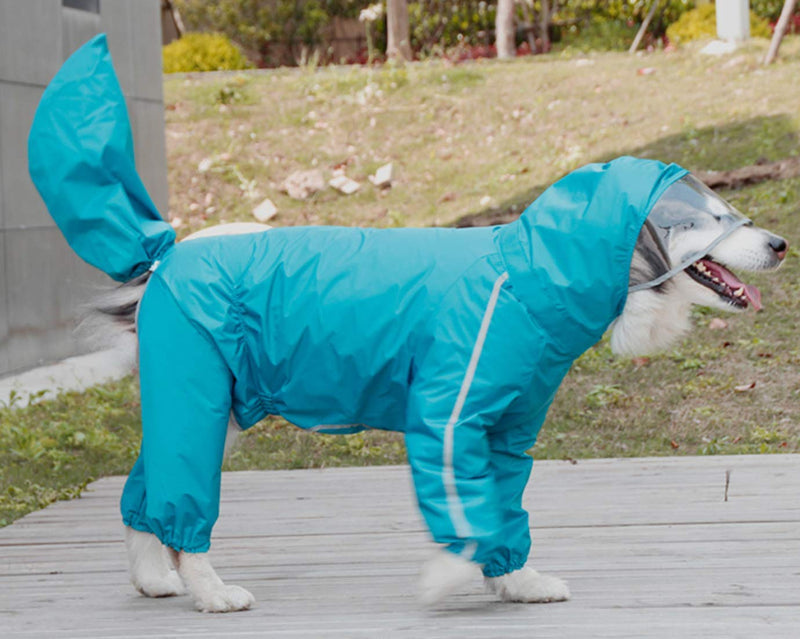 GabeFish Lightweight Raincoats for Big Dogs, Large Breeds Dogs Rain Jackets with Legs Blue 8XL 8XL: Weight: 55-66 lbs (25-30kg)