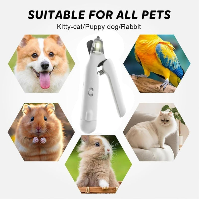 Pupnourish Nail Trimmer, The Safetrim by Pupnourish, Rechargeable 2 in 1 Nail Clipper and Grinder with Light for Most Animals, Nail Trimmers for Dogs with Guard, Precise Cat & Dog (White) - PawsPlanet Australia