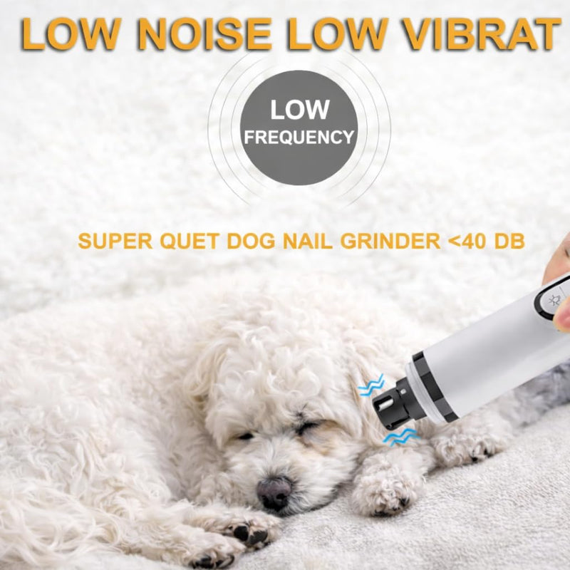 Professional Dog Nail Grinder with LED Quick Sensor Light & LCD Screen, 3-Speed, Corded/Cordless, 8Hr Runtime, Quiet Electric Pet Nail Trimmer Kit w/Clippers, 2000mAh Rechargeable for Dogs & Cats - PawsPlanet Australia