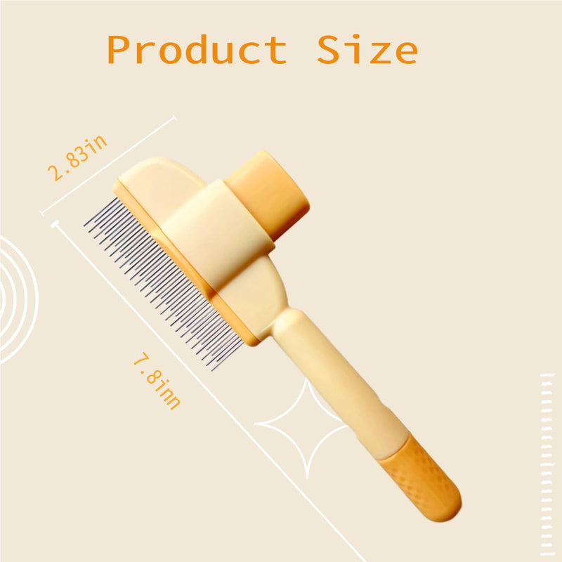 Pet Hair Removal Comb Flea Comb, Cat Grooming Brush with Release Button, Cat Grooming Supplies for Short and Long Hair Cats Removing Matted Fur - PawsPlanet Australia