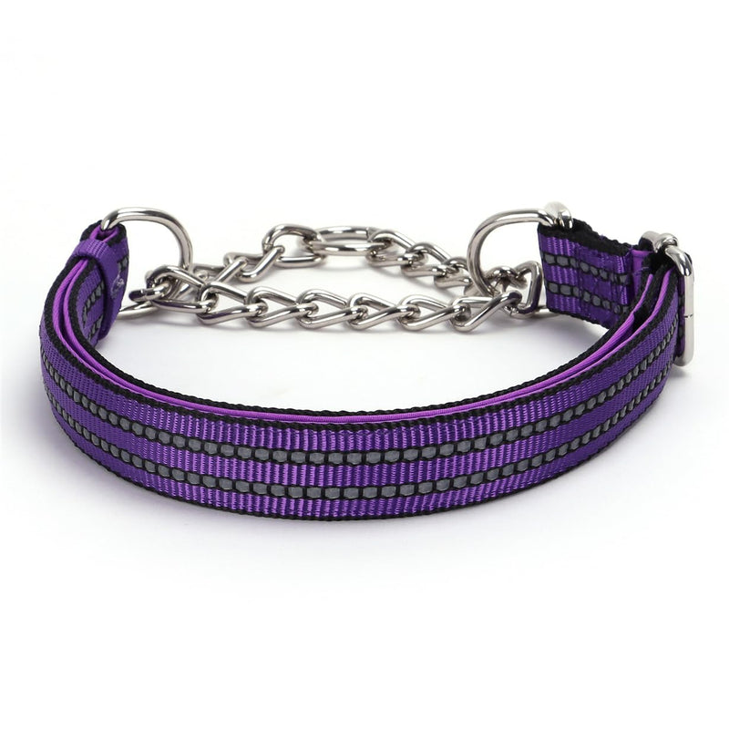 Purple Martingale Collar for Dogs, X-Large Reflective Nylon Dog Chain Collar Adjustable Heavy Duty Martingale Dog Collar for Medium Large Dogs XL(Neck 21-25") Purple - PawsPlanet Australia