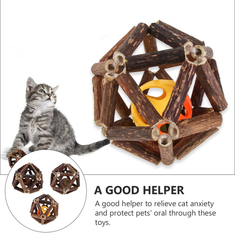 Chew toys for teeth cleaning, for cats and dogs, 2 pieces, with bell made of silver rod material and chewable, as an interactive toy for pets