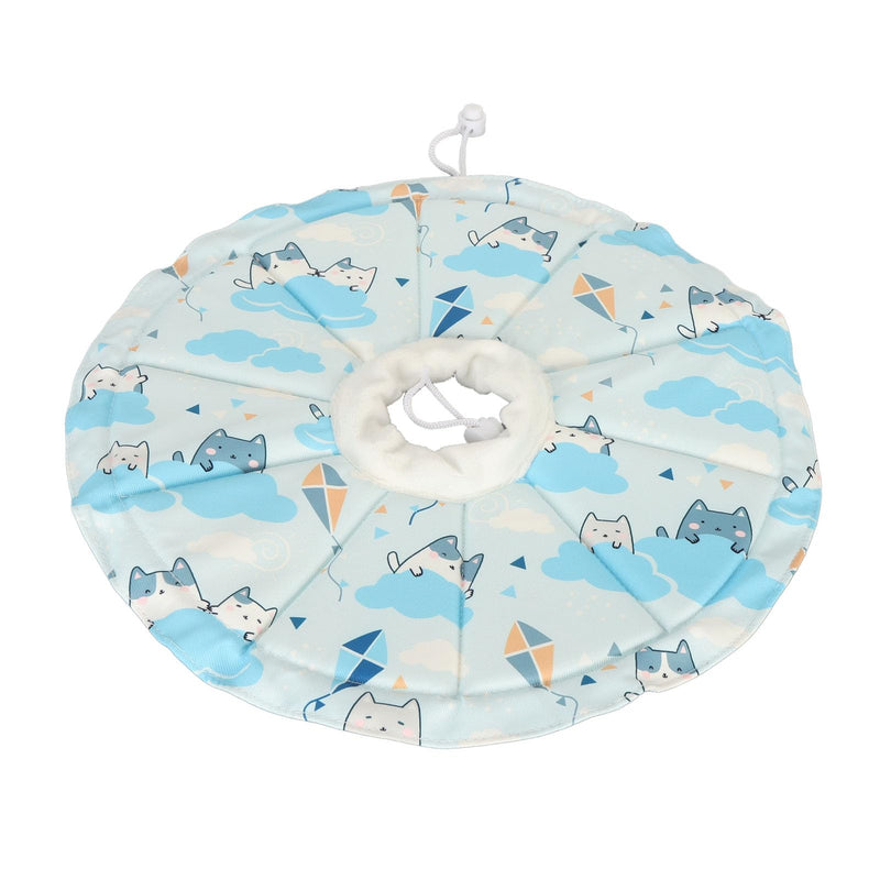 Cat Cone Collar, Multipurpose Soft Drawstring Design Waterproof Pet Cat Elizabethan Collar for Cats for Pets (Genericadyo0s68ng-14), Blue Genericadyo0s68ng-14 - PawsPlanet Australia