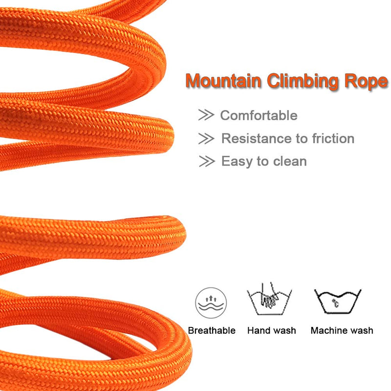 MayPaw 4/6/8/10 FT Dog Lead, Classic Solid Colours, Strong Nylon Rope Dog Lead Reinforced with Leather Tailor Connection Heavy Duty Silver Clasp (10ft*1/2", Orange) 10ft*1/2"