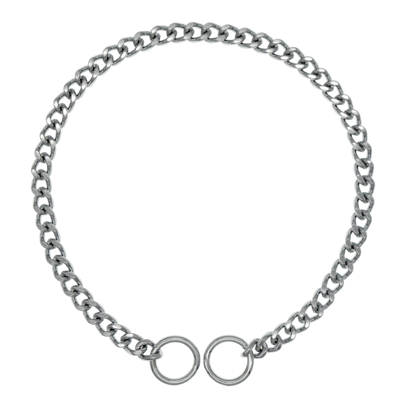 Herm Sprenger Chrome Plated Steel Dog Collar with Flat Narrow Links 4.0mm and Two O-Rings Choke Chain | Medium Large Dogs Professional Training Collar Correction Chain Made in Germany (20in (50cm)) 20in (50cm) - PawsPlanet Australia