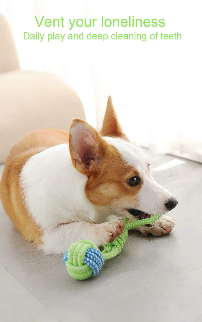 Knotted Woven Pet Dog Toy，Eco-Friendly Cotton Rope Toys, Bite-Resistant Rope Knot Dog Toy，Medium/Small Dogs Toy，Not Suitable for Dogs with Strong Aggressive Chewing Drop ball②