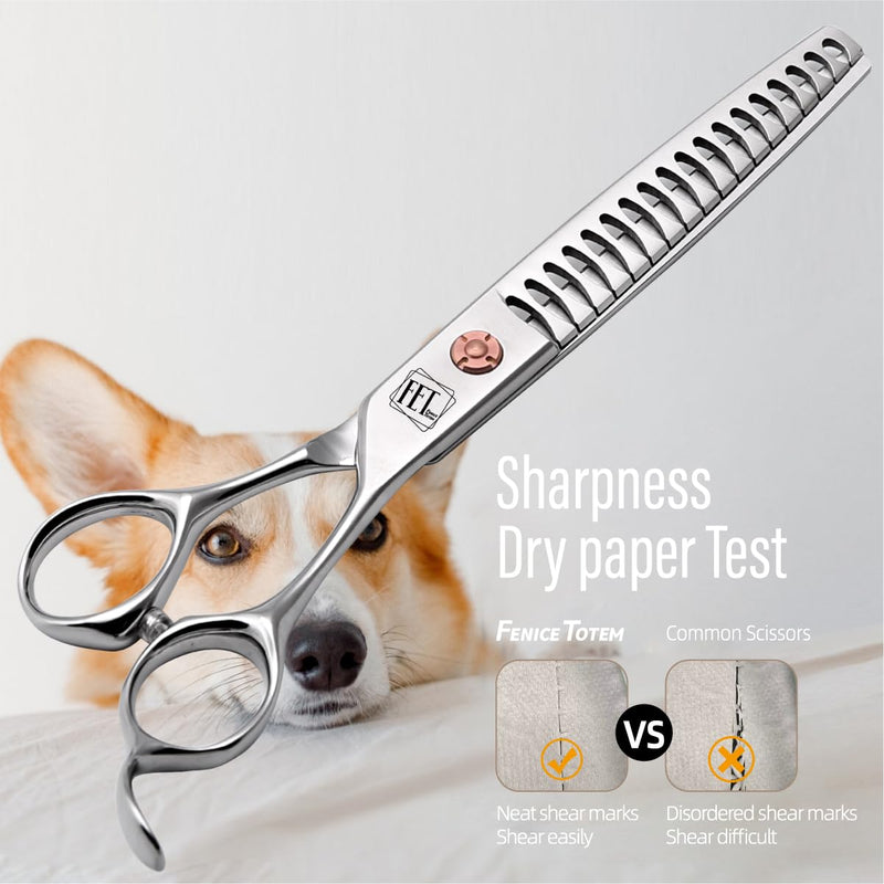 Dog Grooming Scissors: 7 inch Pet Chunker Shears Made Of Japanese 440c Advanced Stainless Steel Professional Grooming Scissors for Dogs Cats and Other Pets - PawsPlanet Australia