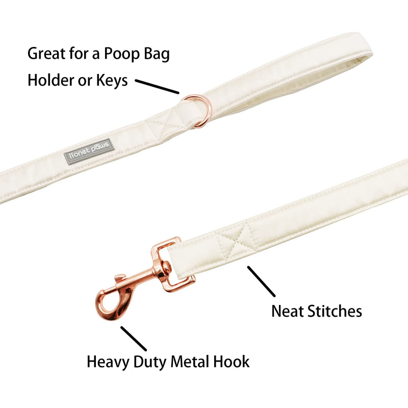 Lionet Paws Dog Leash - Off White Leash for Small Medium Large Dogs Matching Collar for Girl and Boy Leash-M (Pack of 1) - PawsPlanet Australia