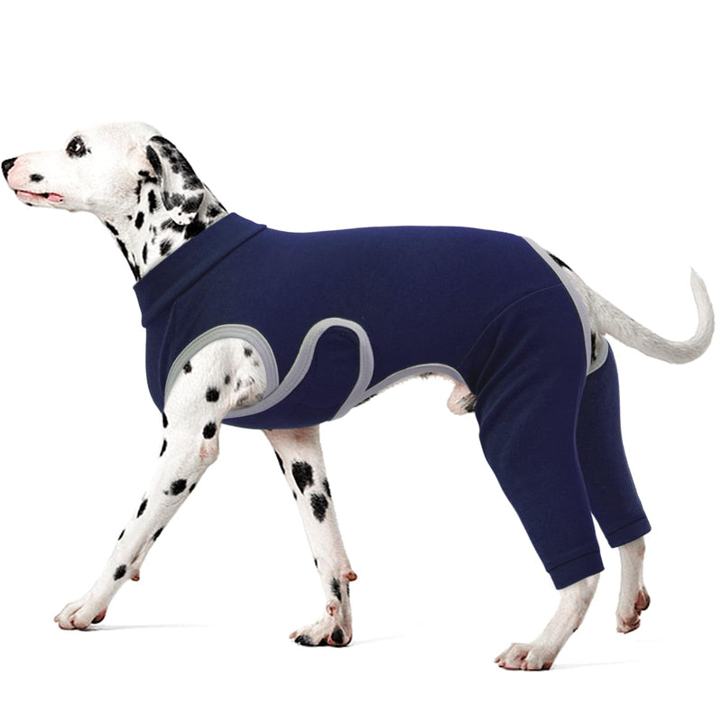 Kuoser Dog Surgery Recovery Suit, Professional Dog Surgical Suit for Back Legs, Soft Dogs Recovery Sleeve to Prevent Licking Biting Wounds, Dogs Onesie After Surgery Elbow Protector, Blue M Medium (Back: 13.38"; Chest: 20.47")