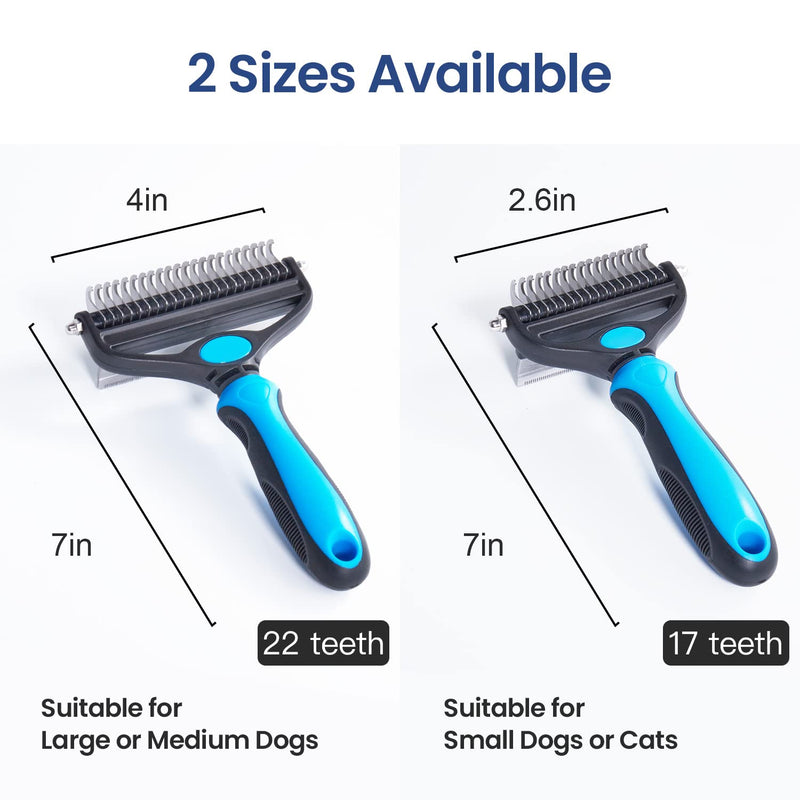 Potaroma Versatile Pet Grooming Brush, Double Sided Shedding and Dematting Undercoat Rake, Reduces Shedding by up to 95% Professional Deshedding Comb Tool for Dogs and Cats (Medium) Medium - PawsPlanet Australia