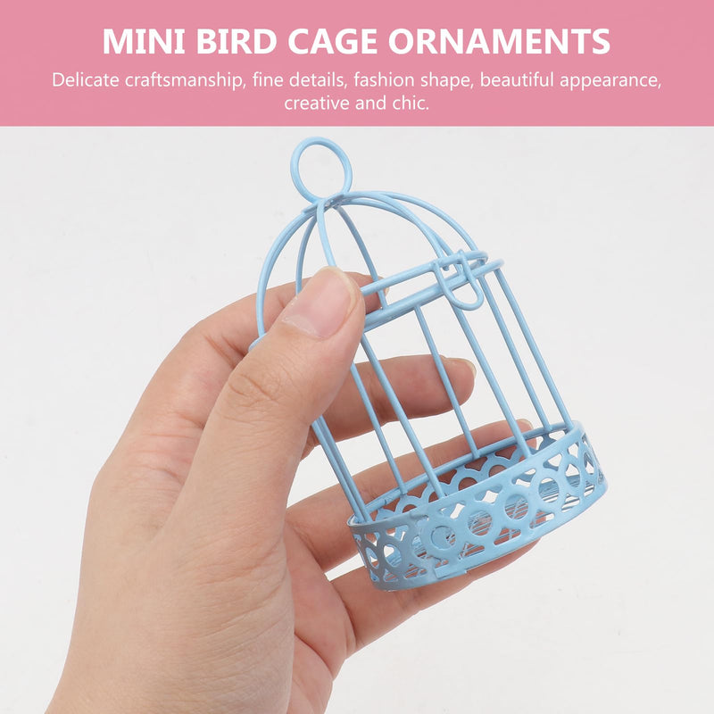Metal Wall Hanging Bird Cage Mini Desktop Storage Decor Hollow Iron Bird Cage Organizer Home Office Desktop Decor 3pcs Tealight Holder - PawsPlanet Australia