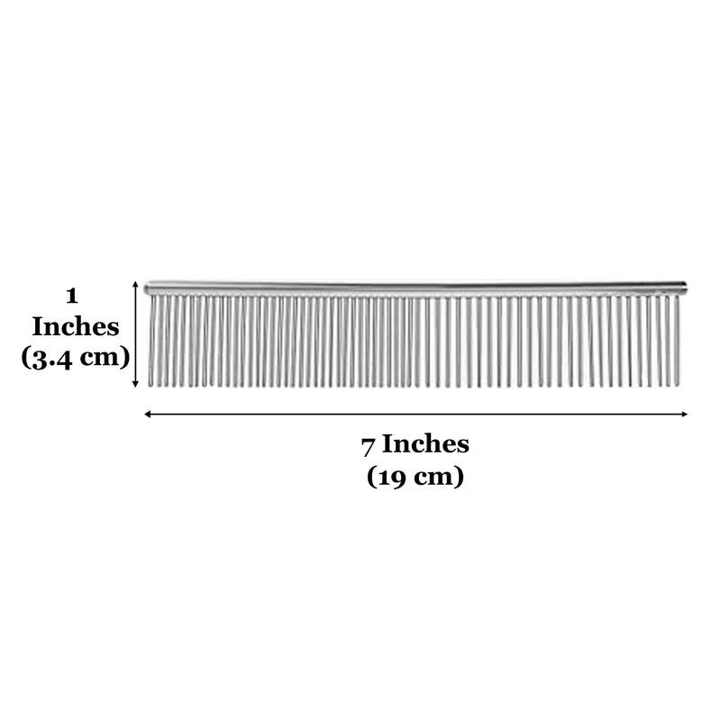 CoCoo Pet Grooming Comb, Stainless Steel Teeth, Detangling and Loose Fur Brush, Encourages Hair and Skin Follicles, Perfect for Small & Medium Cats and Dogs (Small (7.5" x 1.3")) Small ( 7.5" x 1.3" ) - PawsPlanet Australia