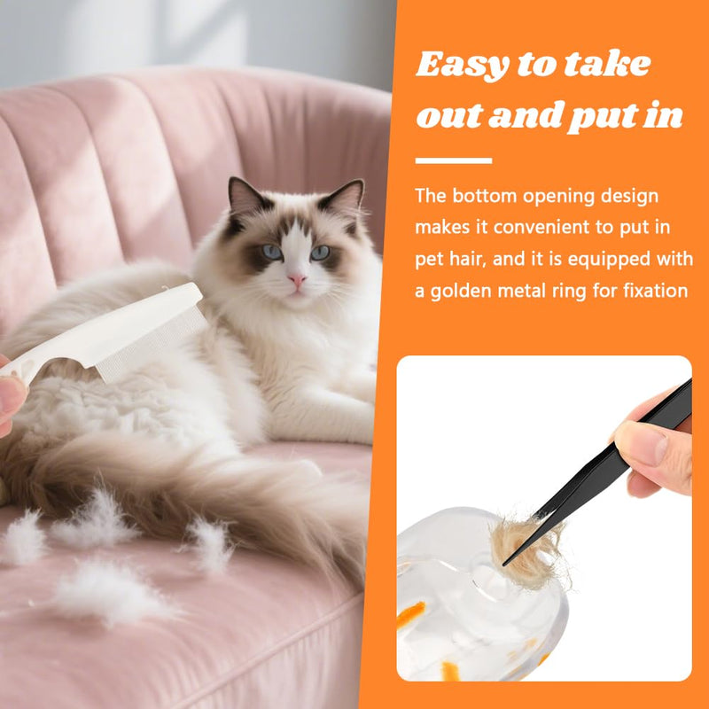 6Pcs Cat Fur Storage Bottle Cat Hair Keychain, Transparent Acrylic Cats Shape Memorial Storage Capsule Pendant, Birhthday Gift for Pet Lovers