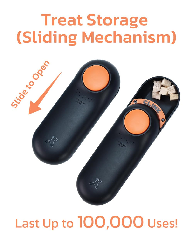 Clink Design Clicker Dog Trainer & Dog Treat Pouch Alternative Dual Use 2 in 1 Dog Clicker for Training - Durable, Light (2.36 oz), Easy to Clean & Handle, Fast to Fill, Innovative Design, Black - PawsPlanet Australia