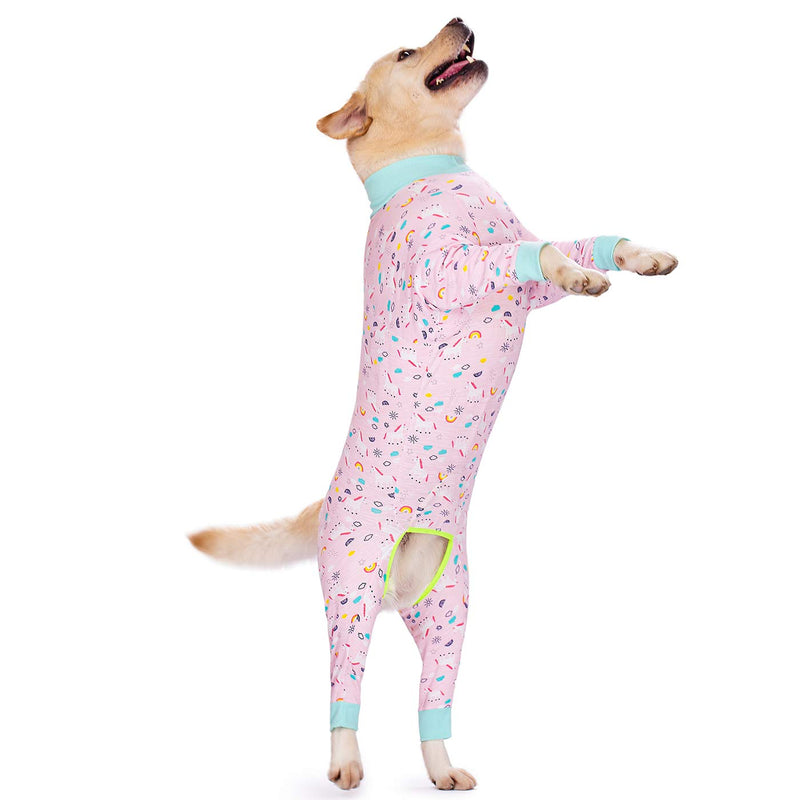 Pink Pony Surgery Recovery Suit Female Male for Dogs After Surgery Medium Large Dogs Onesie,Lightweight Dog Recovery Suit for Shedding Prevent Licking Surgical Wound,Dog Pajamas Pjs,Full Belly 32 (Chest 32.28 in | Backlength 22.05 in) Pink Rainbow - PawsPlanet Australia