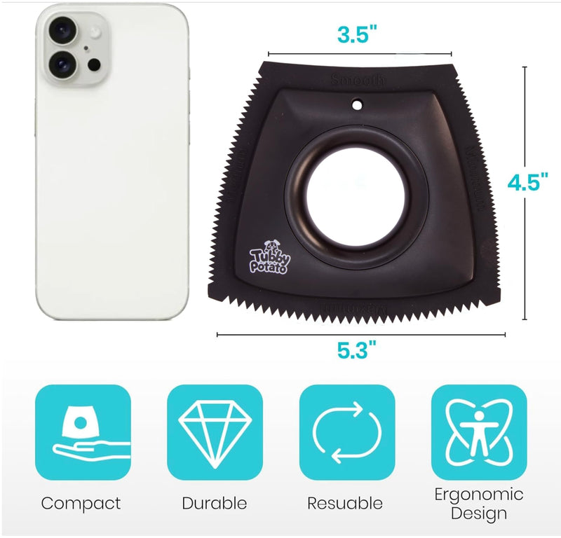 Tubby Potato™ Pet Hair Remover – Trapezoid Rubber Tool for Car Detailing, Carpet, Couch & Furniture | Dog & Cat Hair Remover for Car Interior, Upholstery, and Lint Cleanup - PawsPlanet Australia