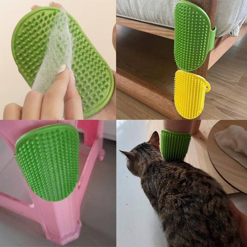 3 Pack Cat Self Groomer Scratcher Rubber Wrap Pad Grooming Brush Massage Comb with Adjustable Strap Scratching Post Cover Protector for Cats Tree Furniture Sofa Chair Legs - PawsPlanet Australia