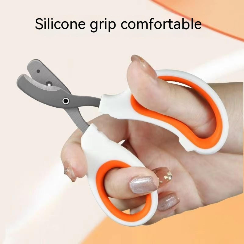 Newly Upgraded Design Cat&Dog Nail Clipper with Two Circular Cutting Holes of Different Size(2mm&4mm)-Avoid Over Cutting Pet Nail Clippers -Professional Paw Trimmer Set for Pet (Orange) Orange&black - PawsPlanet Australia
