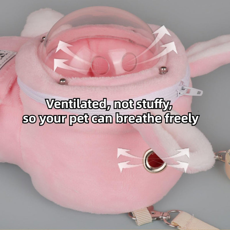 Sugar Glider Bonding Pouch Bonding Pouch Carry for Rat Syrian Hamster Hedgehog Small Pocket Pets, Gerbil Travel Bag Cute Bunny-Shaped Outing Bag with Large Transparent Window (Pink,Small) Pink - PawsPlanet Australia