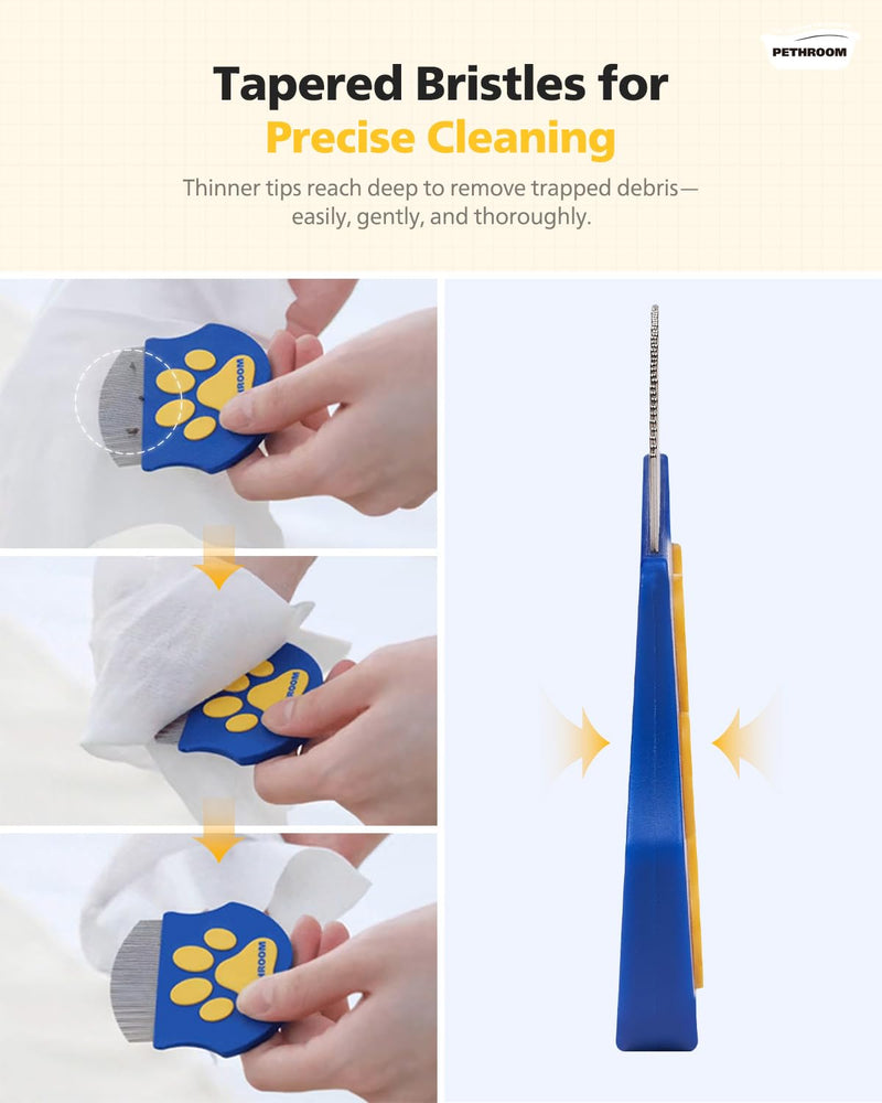 [PETHROOM] Professional Eye Comb for Pets | Stainless Steel Tear Stain Remover for Cats & Dogs | Gentle Round-Head Grooming Tool | Compact & Portable for Eye Gunk Removal One Size