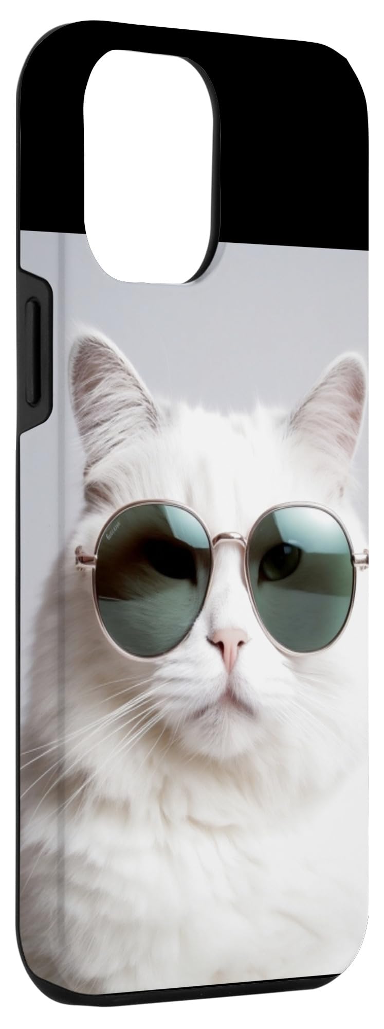 iPhone 14 Pro Max Fun White cat with Sunglasses and Cute, Funny Pet Sunglasses Case iPhone 14 Pro Max
