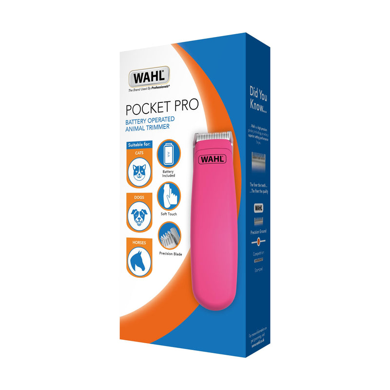 Wahl Pocket Pro Hair Trimmers, Small Trimmer for Pets, Animal Trimming, Pet Grooming Set, Dog Grooming Kit, Trim and Tidy Up Smaller Areas, Cordless Trimmers, Battery Powered Black Trimmer Kit Pocket Pro Pink Pet - PawsPlanet Australia