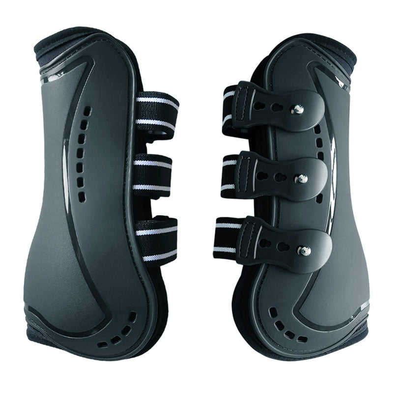 Horse Boots Open Front Jumping Tendon Sport Boots, Hind Fetlock Boots, Secure Leg Protection, Classic Breathable Equine Supplies, Set of 4 Medium Black - PawsPlanet Australia
