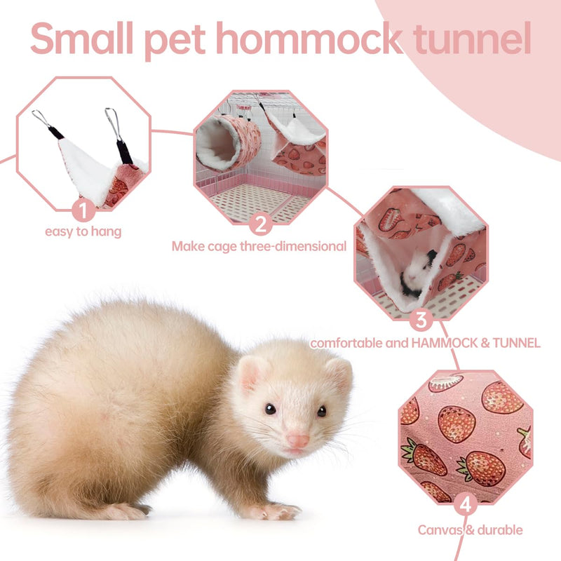 Rat Ferret Hammock Toys Cage Accessories, Guinea Pig Hideout Tunnel, Warm Bed for Rat Ferret Guinea Pig Sleep Hide and Play (4.Hammock) 4.Hammock - PawsPlanet Australia