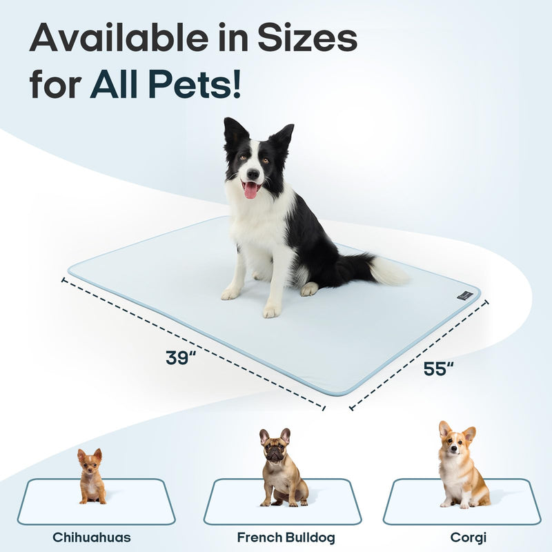 Zonli Premium Cooling Blanket for Dogs-Lightweight Fluffy Pet Throw & Bed Cover,Cooling Mat for Dogs,Cats&Puppies - Breathable,Durable Summer Blanket-Oversized 39"×55" Pet Pad, Machine Washable (Blue) Blue - PawsPlanet Australia