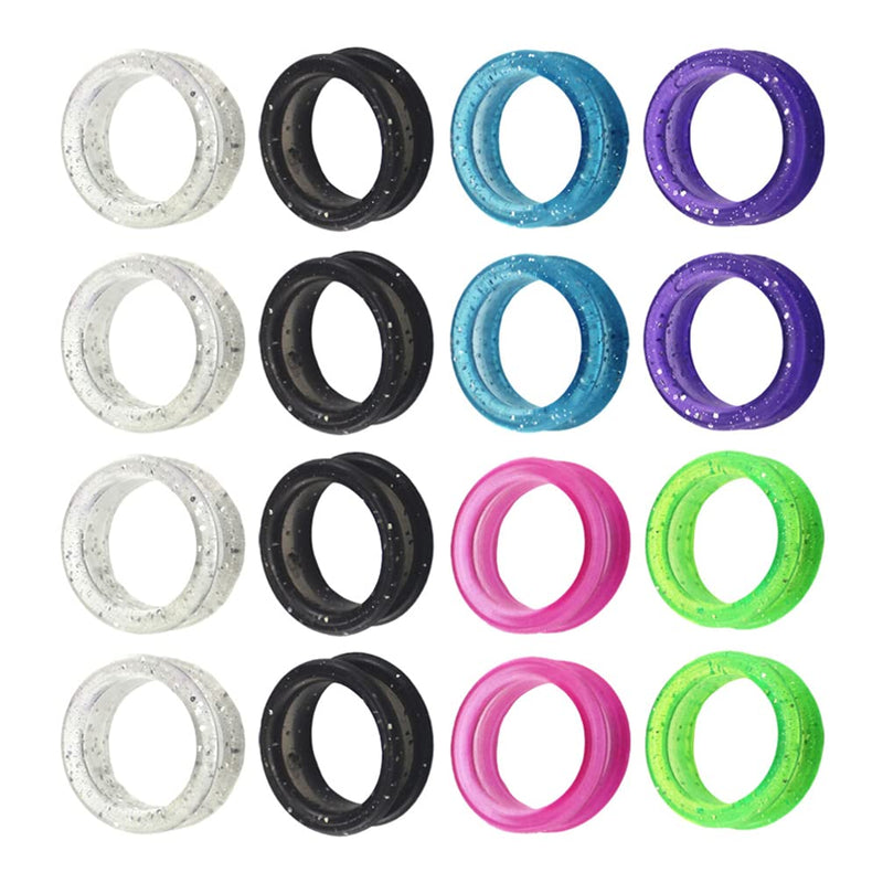 16pcs Silicone Finger Rings Grips Inserts Barber Hair Shears Finger Rings Grooming Shear Thumb Inserts Finger Protector Ring Hairdressing Pet Finger Rings