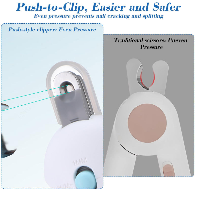 Lusofie Pain-Free Cat Nail Clippers for Indoor Cats - Quick & Safe Claw Trimmer with Guard to Prevent Overcutting, Anti-Splash Design & Hidden Nail File | for Kittens & Adult Cats - PawsPlanet Australia